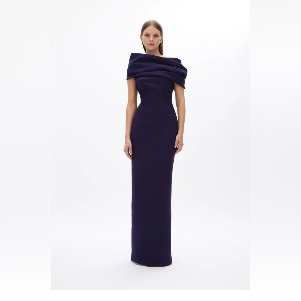 NWOT $1200 MRPs Rachel Gilbert Clara dress in dark indigo size 8 - Picture 4 of 17